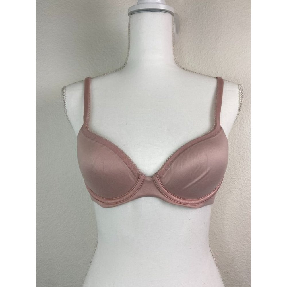 Victoria's Secret 32B pink‎ lined demi underwire bra shimmer comfort bra